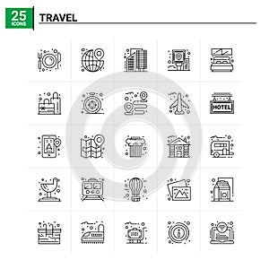25 Travel icon set. vector background