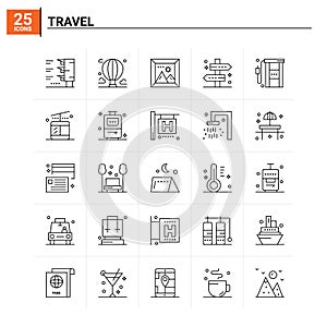 25 Travel icon set. vector background