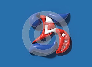 25 Twenty-Five Number 3D illustration Design