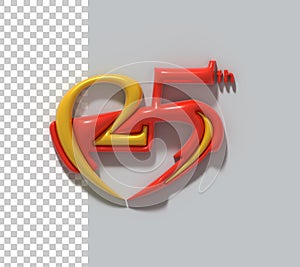 25 Twenty-Five Number Lettering 3d Font Design