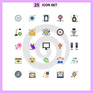 25 Universal Flat Color Signs Symbols of income, compete, praying, bid, bid