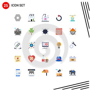 25 Universal Flat Colors Set for Web and Mobile Applications concentration, repeat, cleaning, rotate, refresh