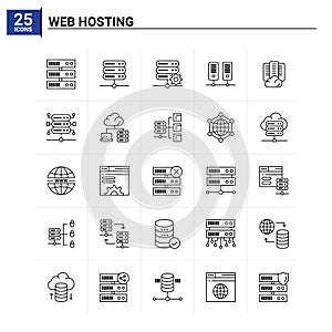 25 Web Hosting icon set. vector background