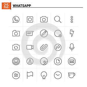 25 WhatsApp icon set. vector background