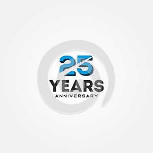 25 Year Anniversary Black Number Vector Design Illustration