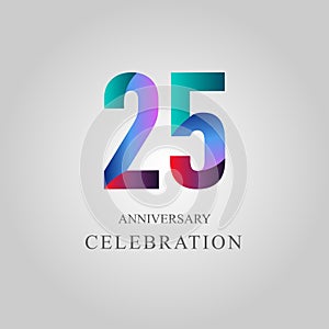 25 Year Anniversary Celebration Vector Template Design Illustration