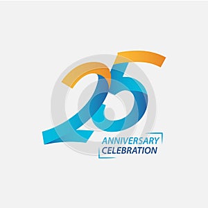 25 Year Anniversary Celebration Vector Template Design Illustration