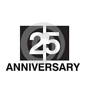 25 Year Anniversary Celebration Vector Template Design Illustration