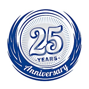 25 year anniversary. Elegant anniversary design. 25th logo.