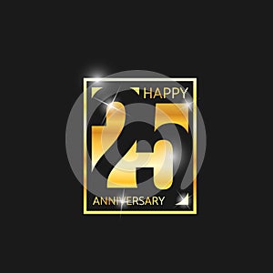 25 year anniversary gold label vector image