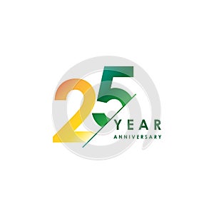 25 Year Anniversary Vector Design Illustration