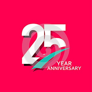 25 Year Anniversary Vector Template Design Illustration