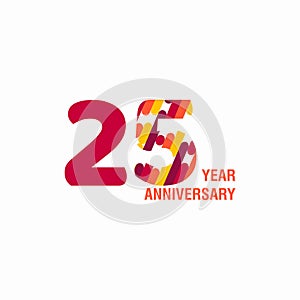 25 Year Anniversary Vector Template Design Illustration