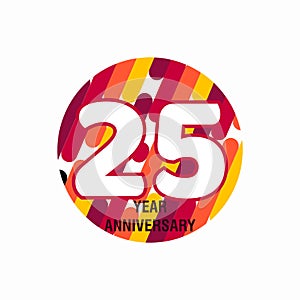 25 Year Anniversary Vector Template Design Illustration