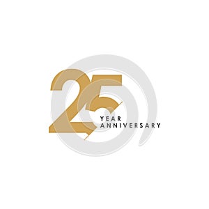 25 Year Anniversary Vector Template Design Illustration