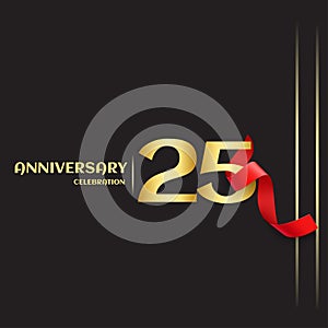 25 Year Anniversary Vector Template Design Illustration