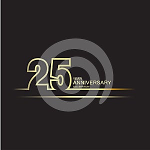 25 Year Anniversary Vector Template Design Illustration