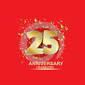 25 Year Anniversary Vector Template Design Illustration