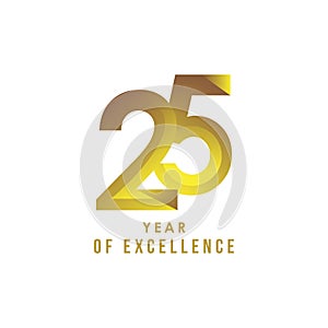 25 Year of Excellence Vector Design Illustration