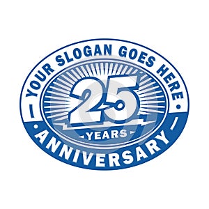 25 years anniversary celebration. 25th anniversary logo design. Twenty-five years logo.