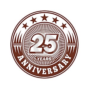 25 years anniversary celebration. 25th anniversary logo design. Twenty-five years logo.