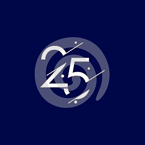 25 Years Anniversary Celebration Elegant Number Vector Template Design Illustration