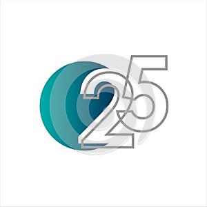 25 Years Anniversary Celebration Vector Template Design Illustration