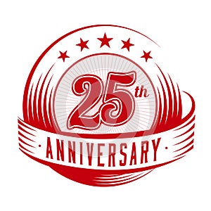 25 years anniversary design template. 25th anniversary celebrating logo design. 25years logo.