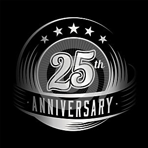 25 years anniversary design template. 25th anniversary celebrating logo design. 25years logo.