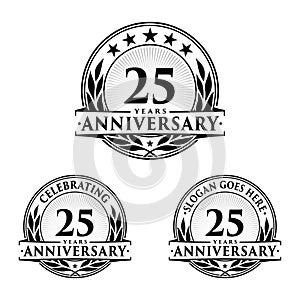 25 years anniversary design template. Anniversary vector and illustration. 25th logo.