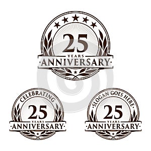 25 years anniversary design template. Anniversary vector and illustration. 25th logo.