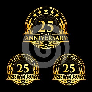 25 years anniversary design template. Anniversary vector and illustration. 25th logo.
