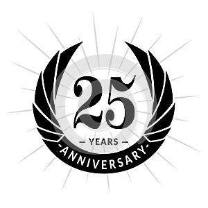25 years anniversary design template. Elegant anniversary logo design. Twenty-five years logo.
