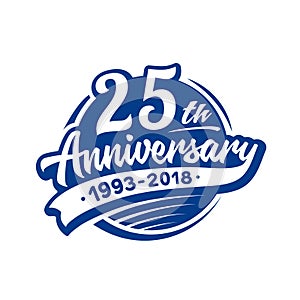 25 years anniversary design template. Vector and illustration. 25th logo.