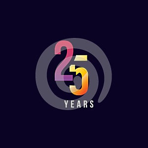 25 Years Anniversary Gradient Number Vector Design