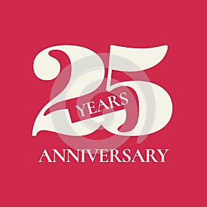 25 years anniversary vector icon, logo
