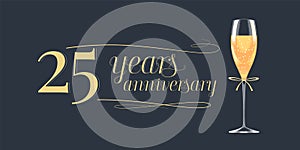 25 years anniversary vector icon, logo