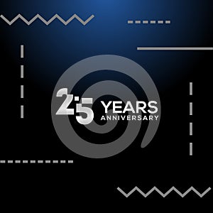 25 Years Anniversary White Number Vector Design