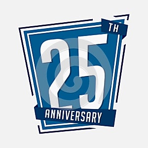 25 years celebrating anniversary design template. 25th anniversary logo. Vector and illustration.