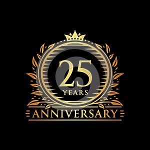 25 years celebrating anniversary design template. 25th anniversary logo. Vector and illustration.