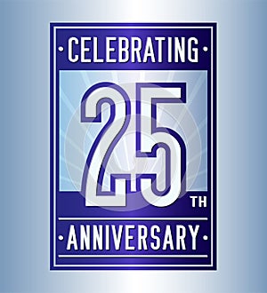 25 years celebrating anniversary design template. 25th logo. Vector and illustration.