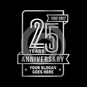 25 years celebrating anniversary design template. 25th logo. Vector and illustration.