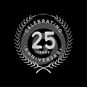 25 years design template. 25th vector and illustration