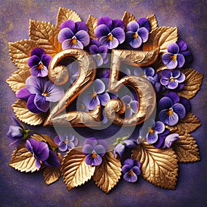 25 Years of Love Gold Numbers and Violets