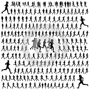 250 different runners silhouettes collection