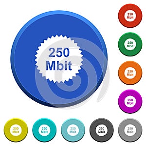 250 mbit guarantee sticker beveled buttons