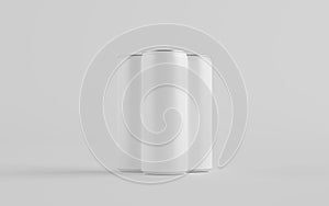 250ml / 8.4 oz. Aluminium Can Mockup - Three Cans. Blank Label.  3D Illustration