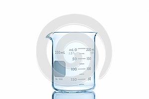 250ml measuring beaker for science experiment in laboratory isolated