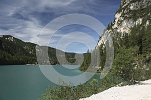 253_Braies Lake, amazing lake located in the heart of Dolomiti mountains