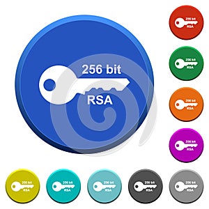 256 bit rsa encryption beveled buttons